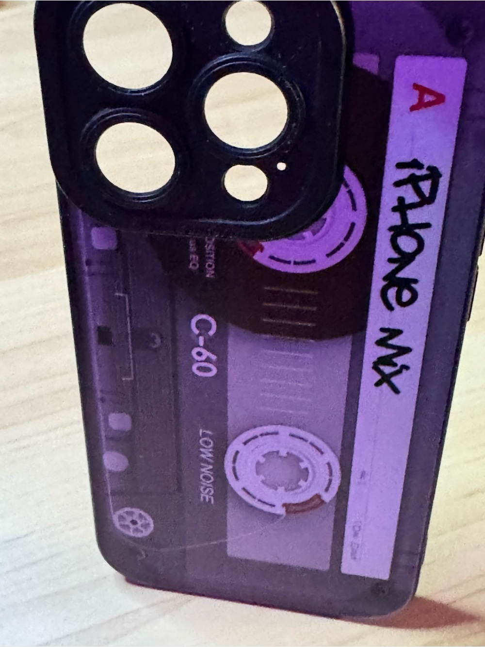 Cassette Tape Graphic iPhone Case - Black/Grey For iPhone 15 Pro - Picture 2 of 9